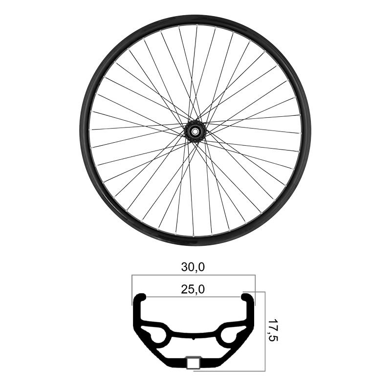 MVTEK Ruota Posteriore 29" x 25mm MTB Tubeless Ready Shimano 10/11/12V Disco