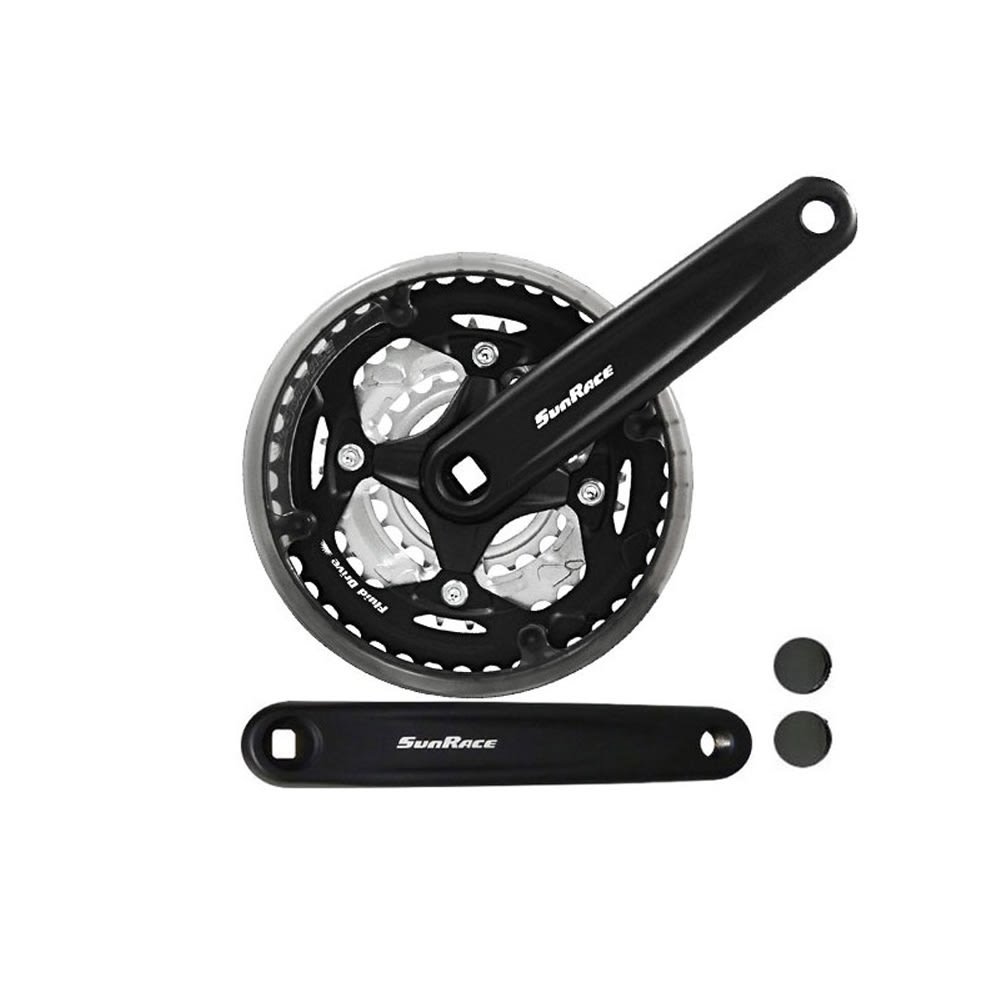 SunRace Guarnitura City 3x7/8V 24/34/42 Denti x 170mm Nero + Paracatena