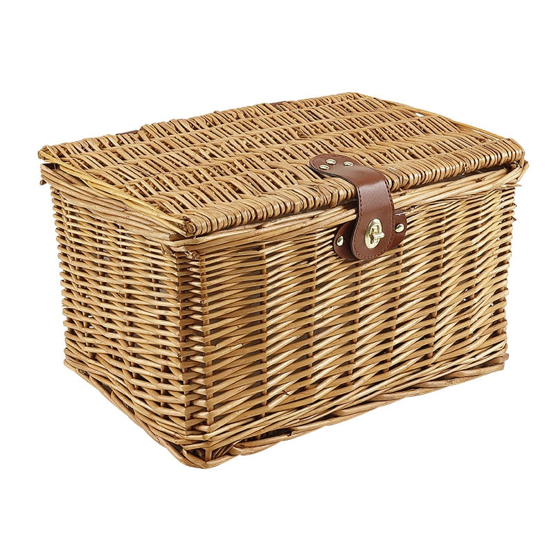 MVTEK Cestino Anteriore/Posteriore 34x23x25cm Quadrato in Vimini Marrone