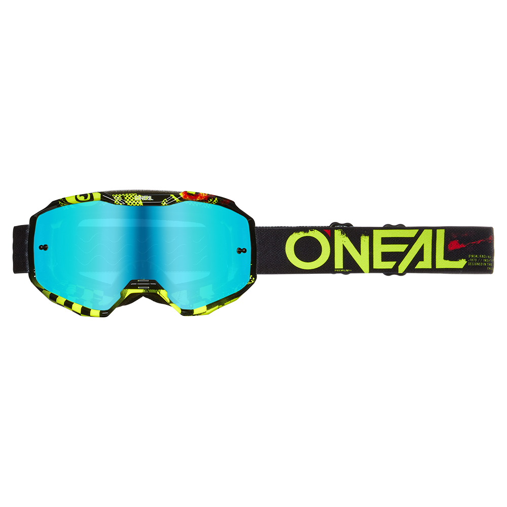 O'Neal B-10 Attack V.24 antiappannante Black/Neon Yellow - Radium Blue - foto 2