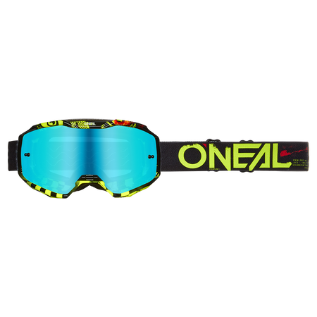 O'Neal B-10 Attack V.24 antiappannante Black/Neon Yellow - Radium Blue - foto 2