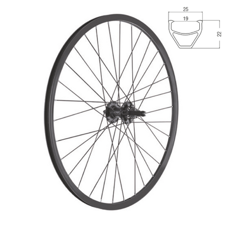 Easy Ruota Posteriore Kommando 2.0 Mtb i19 Disc 26" SH11/HG, Center Lock