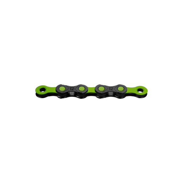 Kmc DLC12 Waxed 12v 126 maglie 126 maglie, nero verde mela, rivestimento in cera