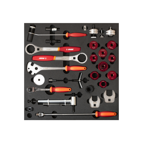 Unior Set utensili SET2-2600AC in vassoio SOS per cassettiera larga attrezzi guarniture e movimenti centrali