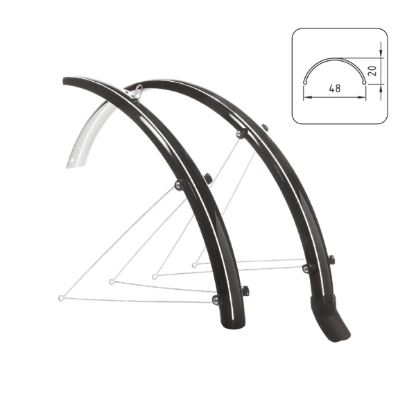 Wag kit parafanghi policarbonato 28" 28" X 48 mm, nero
