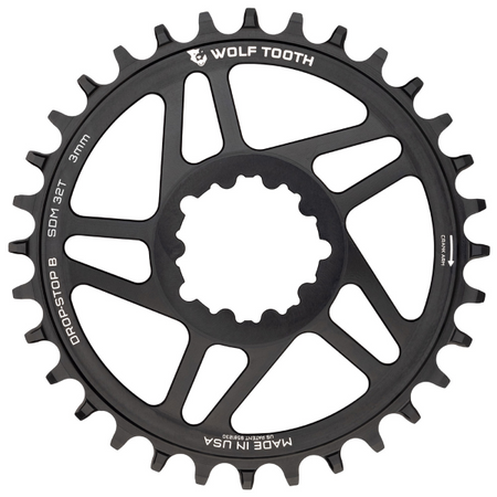 Wolftooth Drop-Stop B Direct Mount 3 viti 36 denti, nero, DROP-STOP B (compatibile Eagle e FlatTop, non compatibile SH12 e